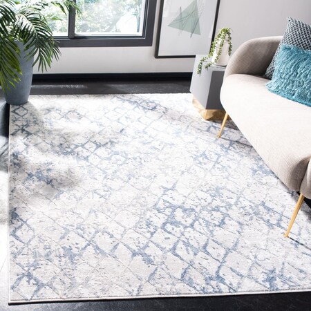 Safavieh 5 ft. 3 in. x 7 ft. 6 in. Amelia Rectangle Power Loomed Area Rug Light Grey & Blue ALA783G-5